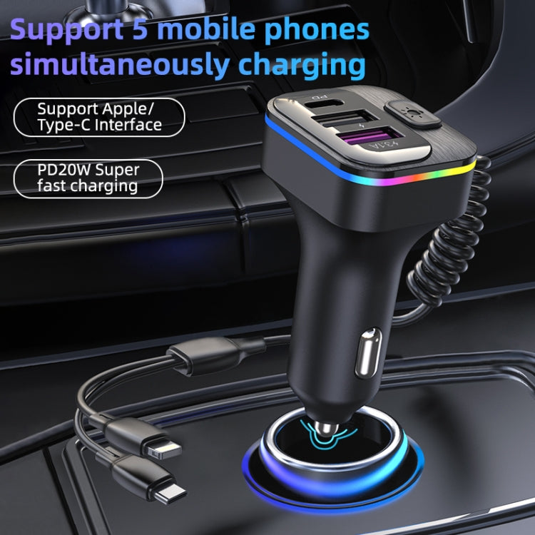 K12 With Type-C / 8-Pin Charging Cable Phone Fast Charging Adapter 2 USB + 1 Type-C PD Car Charger ÎҵÄÉ̵ê