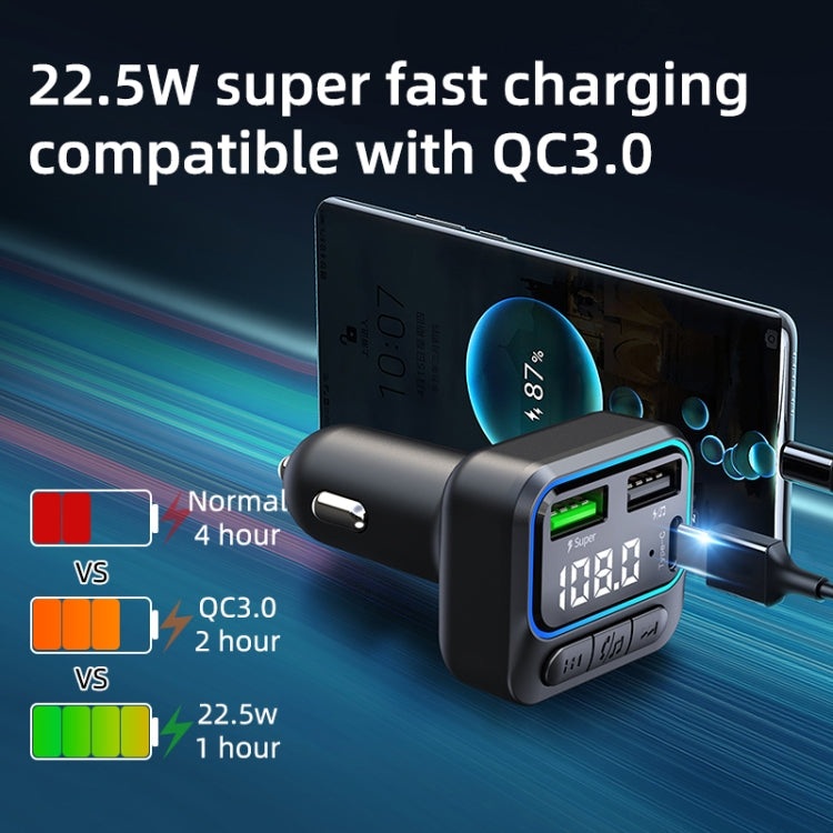 C40 Type-C + Dual USB QC3.0 Car Charger Bluetooth Hands-free Call Adapter Car MP3 Music Player ÎҵÄÉ̵ê