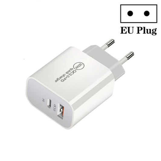 PD30W USB-C / Type-C + QC3.0 USB Dual Port Charger