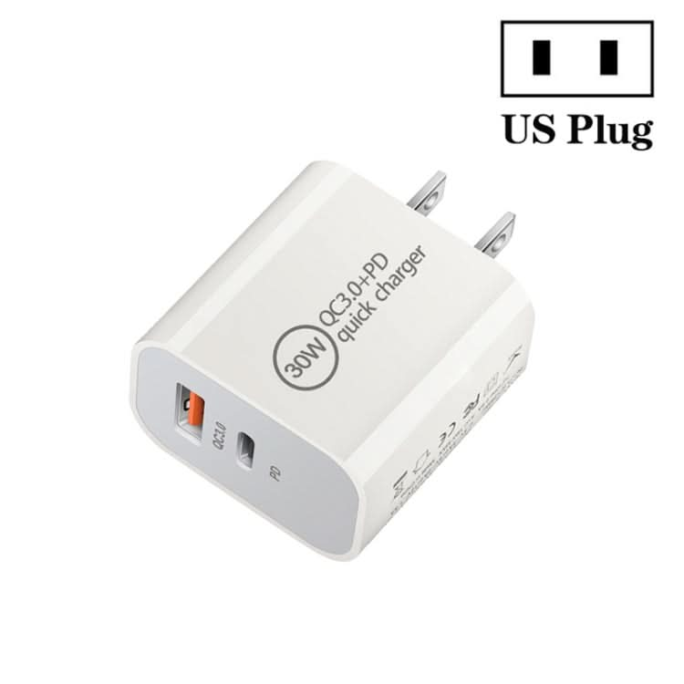 PD30W USB-C / Type-C + QC3.0 USB Dual Port Charger