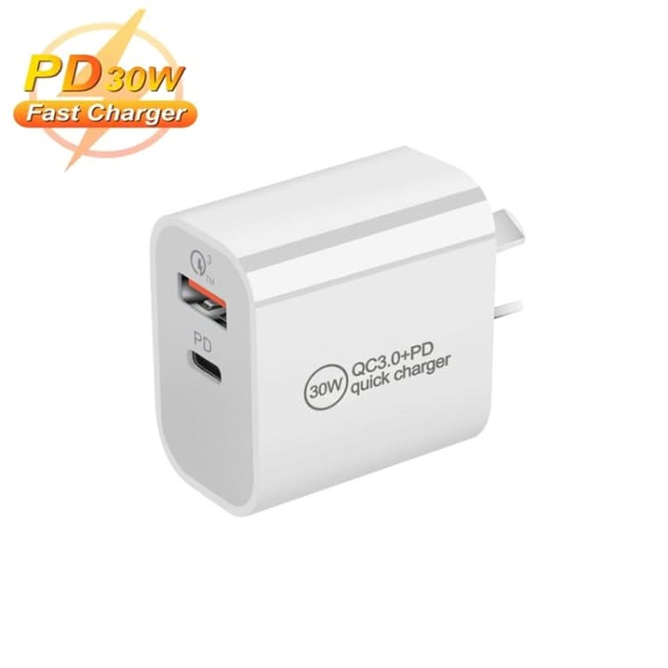 PD30W USB-C / Type-C + QC3.0 USB Dual Port Charger, AU Plug