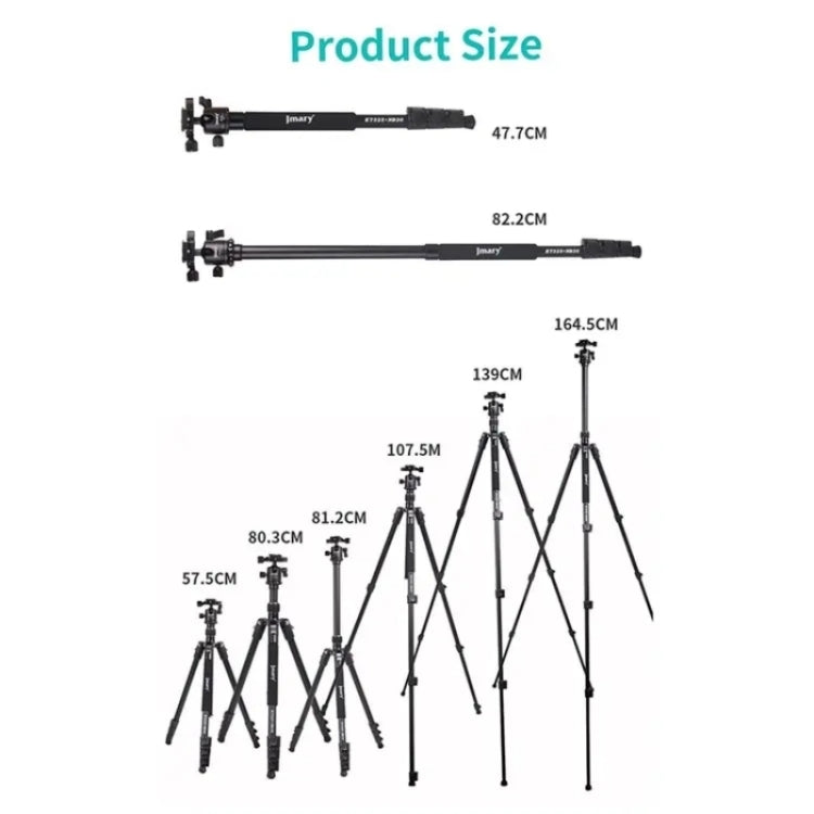 JMARY KT325+NB30 1.6m Portable Aluminum Alloy Action Camera Rotating Tripod Holder My Store