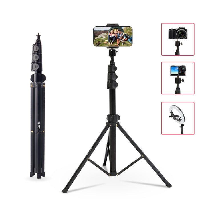 JMARY MT38 Travel Tripod Phone Holder 1.68m Telescopic Vlogging Camera Mount Tripod Stand My Store