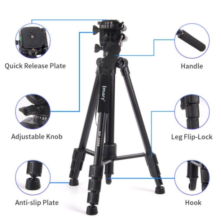 JMARY KP2599 SLR Camera Phone Live Streaming Outdoor Photography Aluminum Tripod My Store