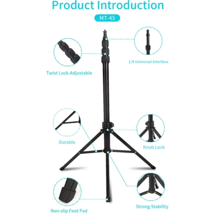 JMARY MT45 Cell Phone Clip Camera Mount Holder Telescopic Selfie Stick Outdoor Tripod Stand