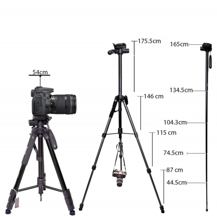 JMARY KP2264 Portable Detachable Tripod Mobile Phone SLR Camera Aluminium Alloy Stand My Store