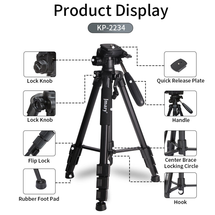 JMARY KP2234 Telescopic Aluminum Alloy SLR Camera Phone Live Streaming  Photography Tripod My Store