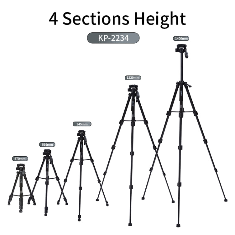 JMARY KP2234 Telescopic Aluminum Alloy SLR Camera Phone Live Streaming  Photography Tripod