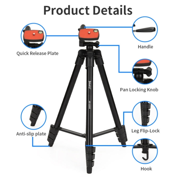 JMARY KP2205 Travel Tripod Mobile Phone Holder Telescopic Camera Mount Tripod Stand My Store