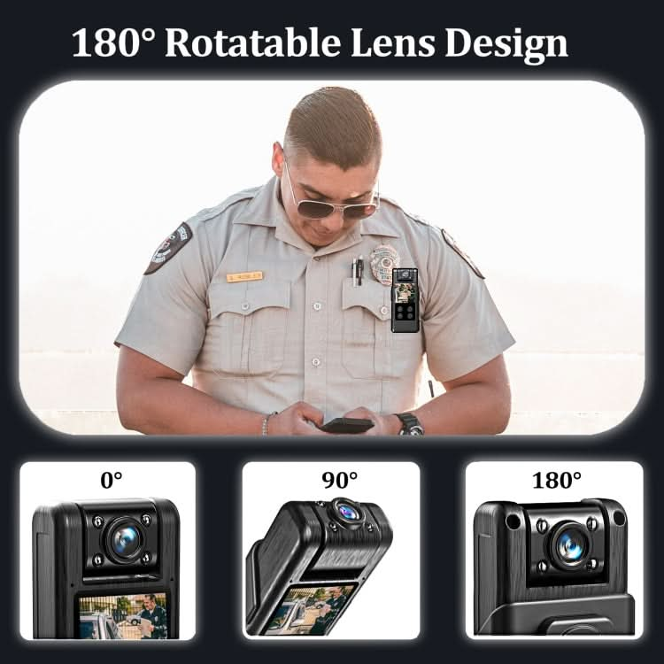 L10 1.3 Inch 180 Degree Rotation HD Outdoor Sports Camera HD Law Enforcement Recorder Reluova