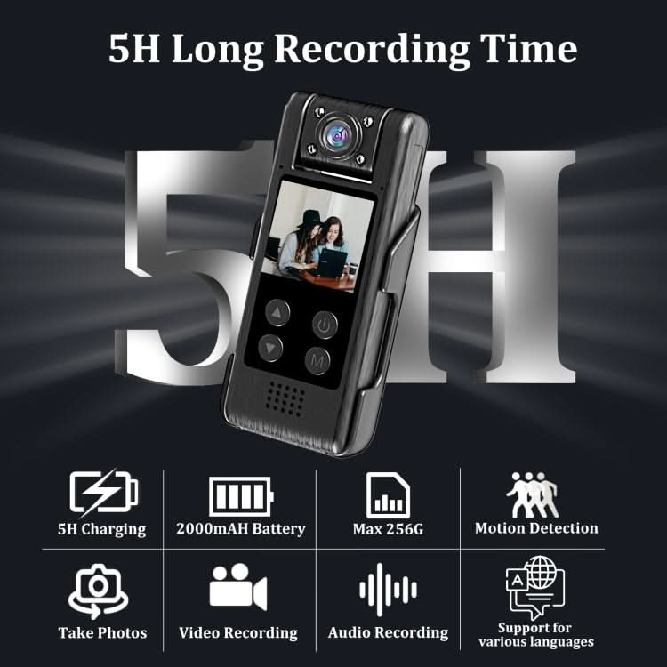 L10 1.3 Inch 180 Degree Rotation HD Outdoor Sports Camera HD Law Enforcement Recorder Reluova