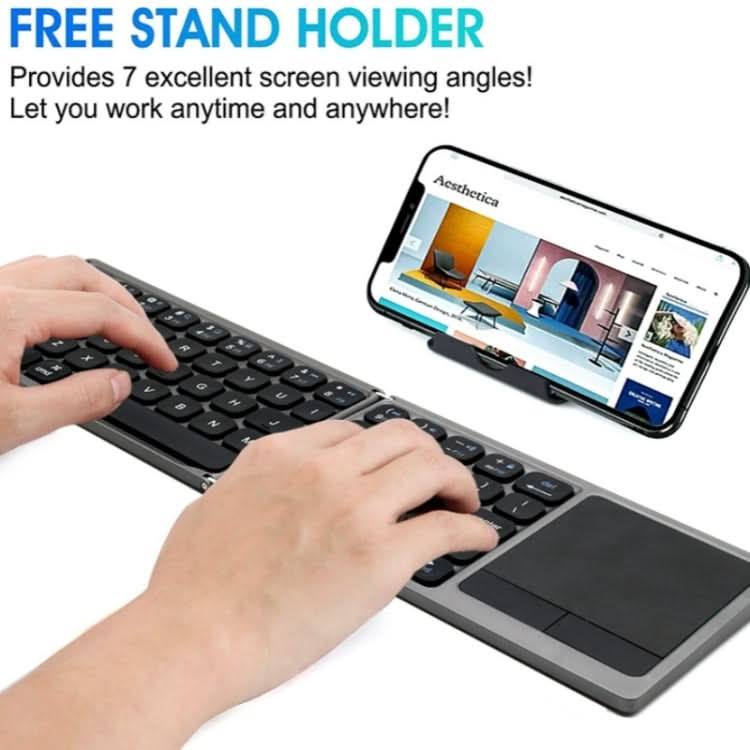 FK328T Cell Phone Tablet Laptop Wireless Bluetooth Keyboard Portable 3-Folded Keyboard My Store