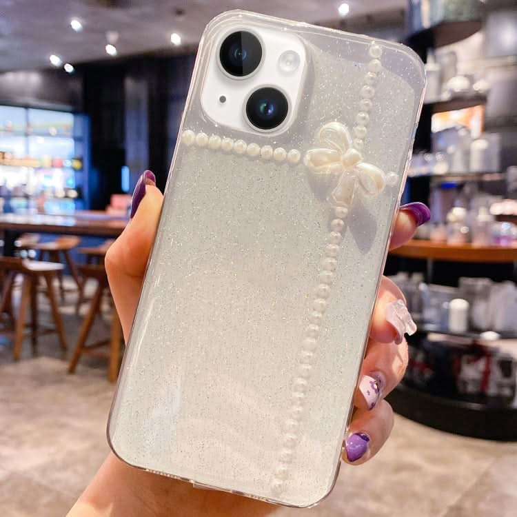 Pearl Bow Glitter Epoxy TPU Phone Case