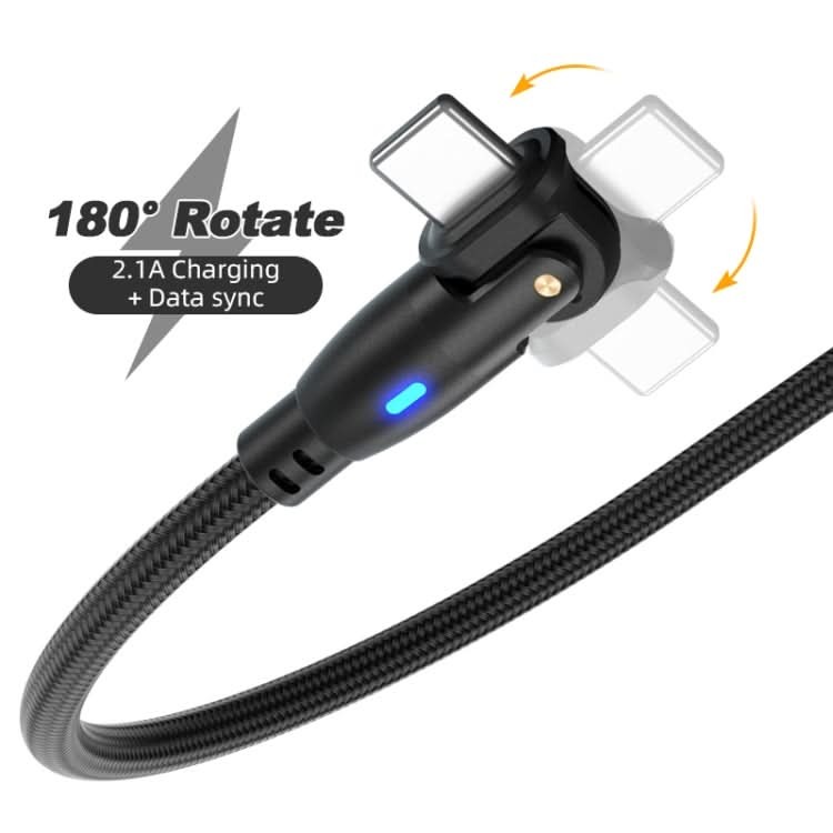 ENKAY 180 Degrees Rotating USB to 8 Pin Charging Data Cable with LED Light