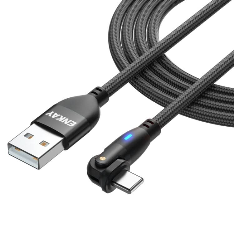 ENKAY 180 Degrees Rotating USB to 8 Pin Charging Data Cable with LED Light