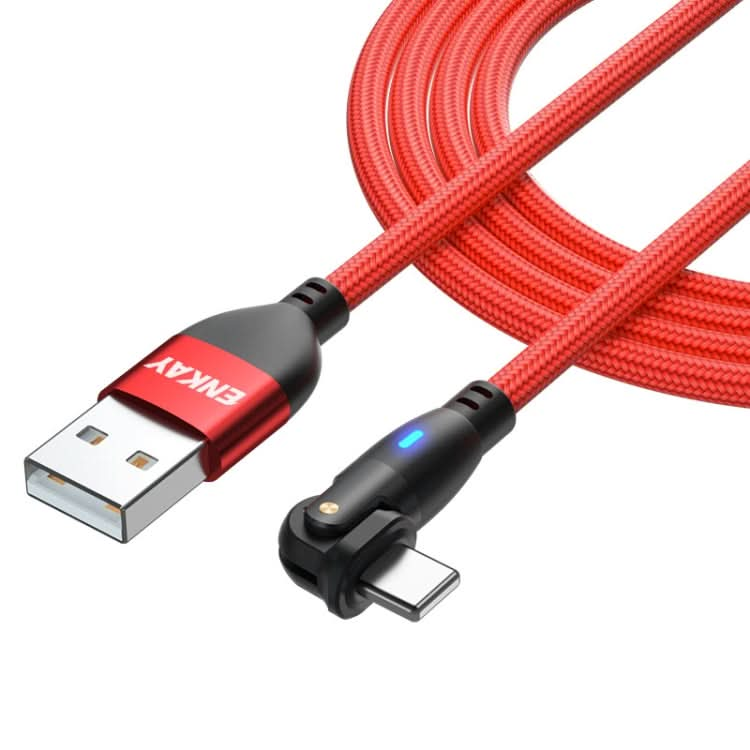 ENKAY 180 Degrees Rotating USB to 8 Pin Charging Data Cable with LED Light