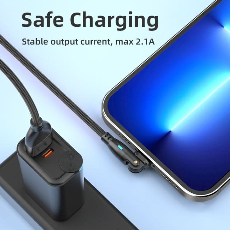 ENKAY 180 Degrees Rotating USB to 8 Pin Charging Data Cable with LED Light