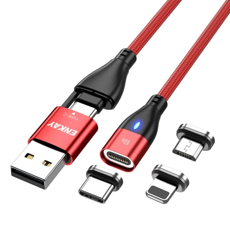 ENKAY 6-in-1 PD60W USB-A / Type-C to Type-C / 8 Pin / Micro USB Magnetic Fast Charging Cable