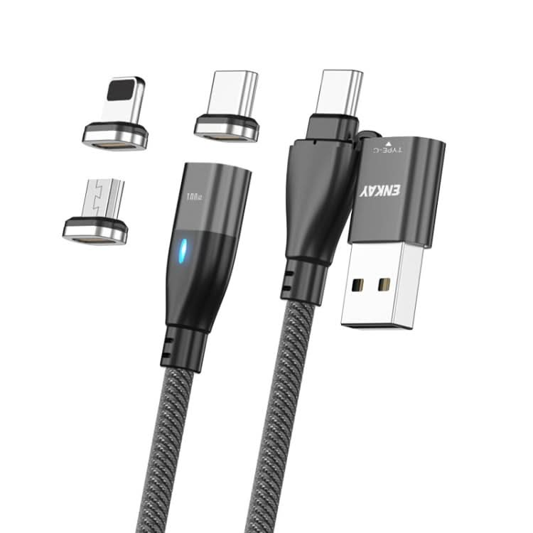 ENKAY 6-in-1 PD100W USB-A / Type-C to Type-C / 8 Pin / Micro USB Magnetic Fast Charging Cable