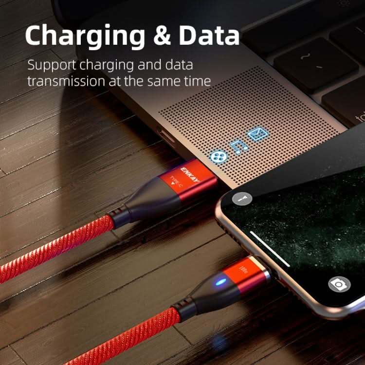 ENKAY 6-in-1 PD100W USB-A / Type-C to Type-C / 8 Pin / Micro USB Magnetic Fast Charging Cable