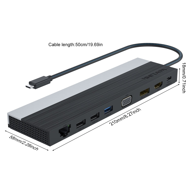 Wavlink UMD03 Triple Display Adapter Type-C Hub 12 in 1 Docking Station My Store