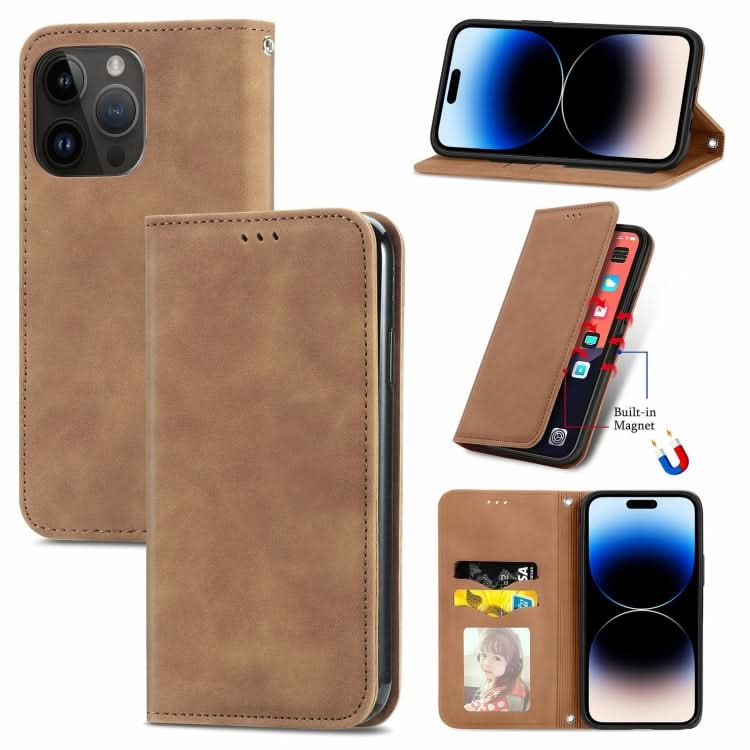 Retro Skin Feel Magnetic Flip Leather Phone Case, Series 3