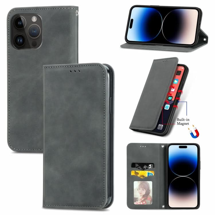 Retro Skin Feel Magnetic Flip Leather Phone Case, Series 3