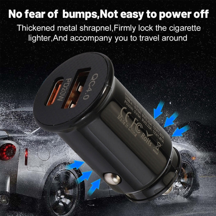 P10 Mini Style QC4.0 USB / PD20W Dual Port Car Charger