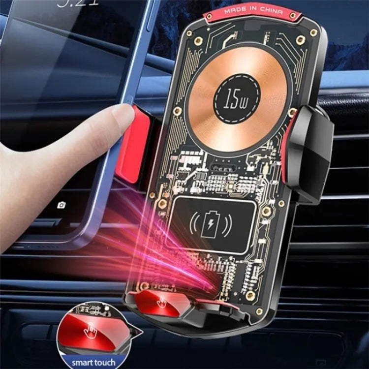 A6 Car Automatic Clamping Phone Holder 15W Magnetic Wireless Charger