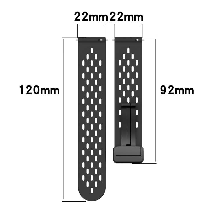 22mm Folding Magnetic Clasp Silicone Watch Band, Series 1