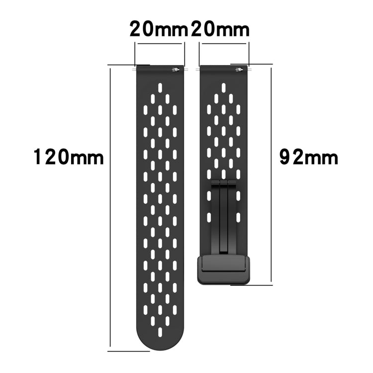 20mm Folding Magnetic Clasp Silicone Watch Band, Series 1-Reluova