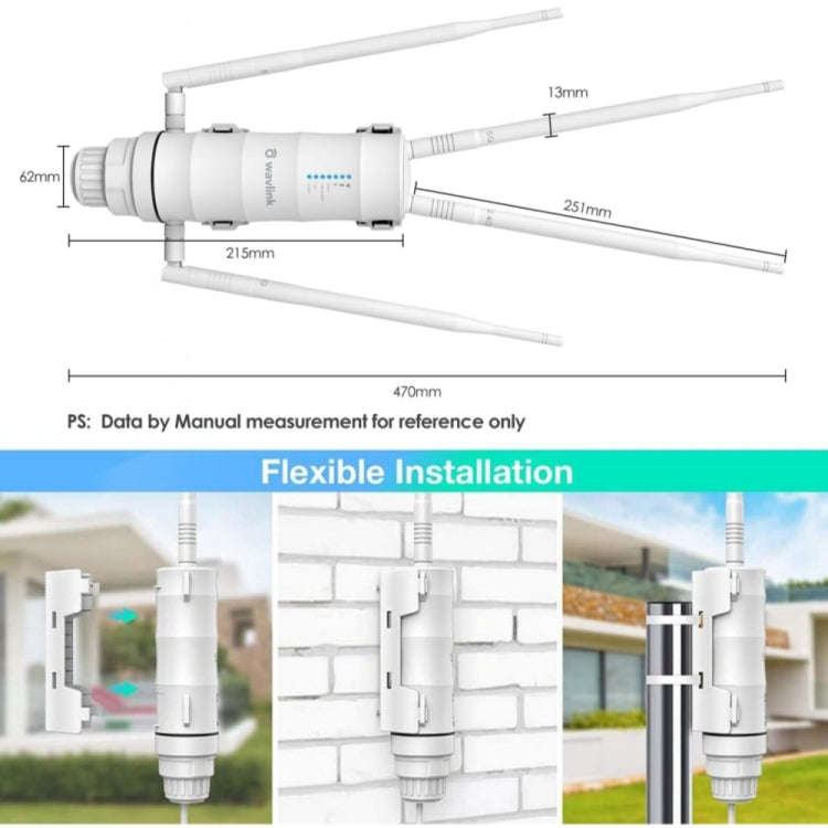 WAVLINK WN572HP3 AC1200 Dual Band Weatherproof Wireless Router Outdoor WiFi Extender