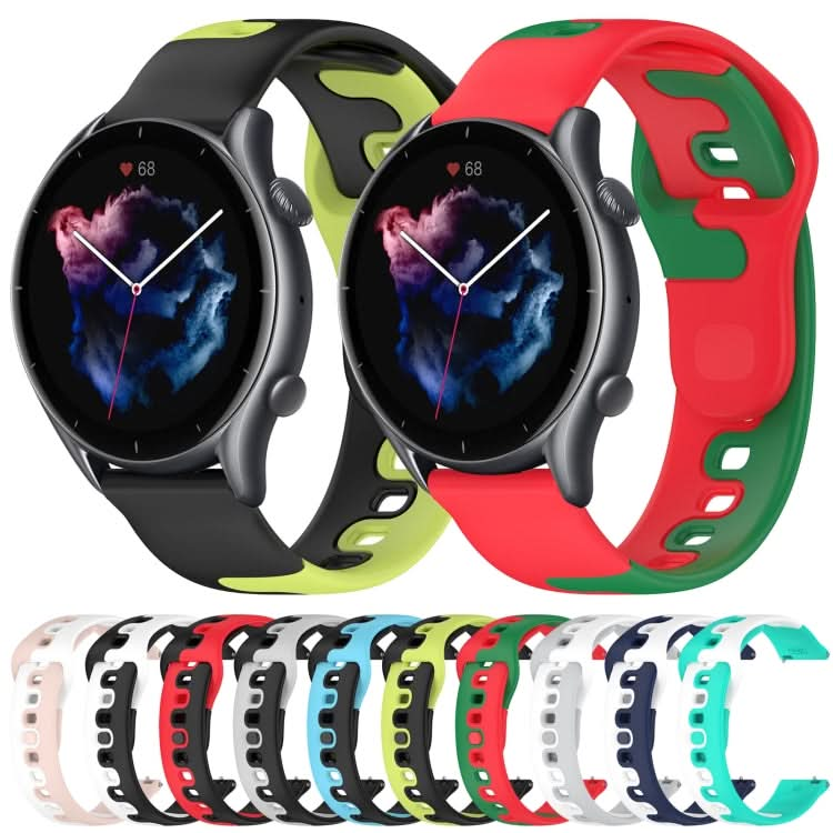 22mm Double Color Silicone Watch Band, Series 1