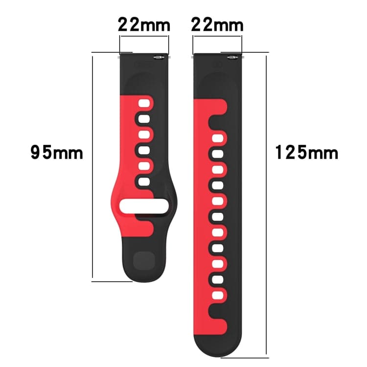 22mm Double Color Silicone Watch Band, Series 1-Reluova