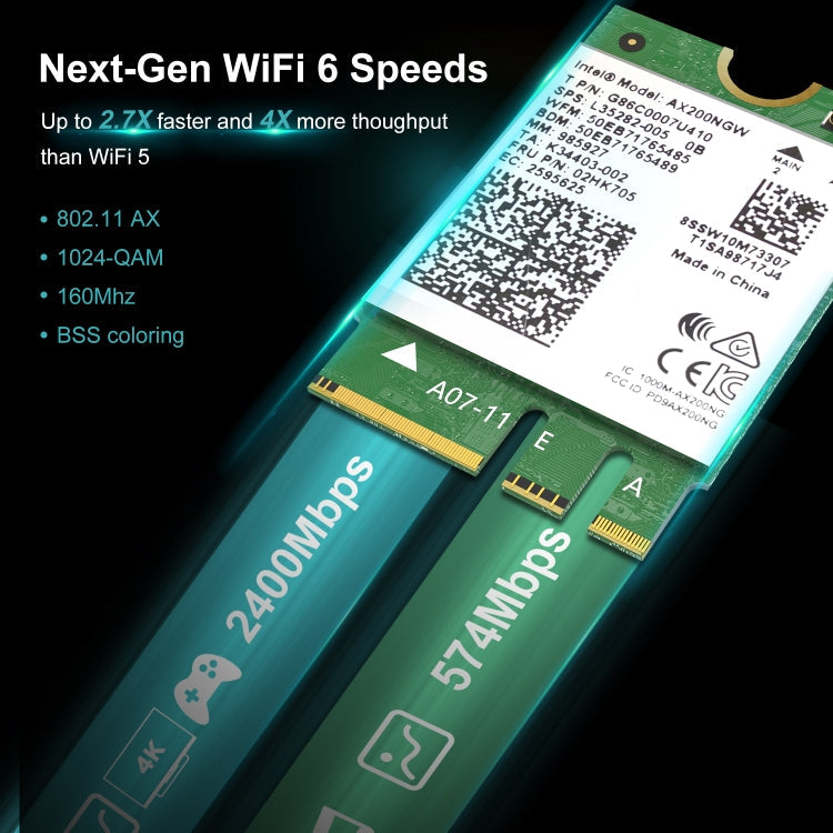 WAVLINK WN675X2M 2.4GHz/5GHz Dual Band WiFi 6 AX3000 M.2 Module BT5.2  Network Card My Store