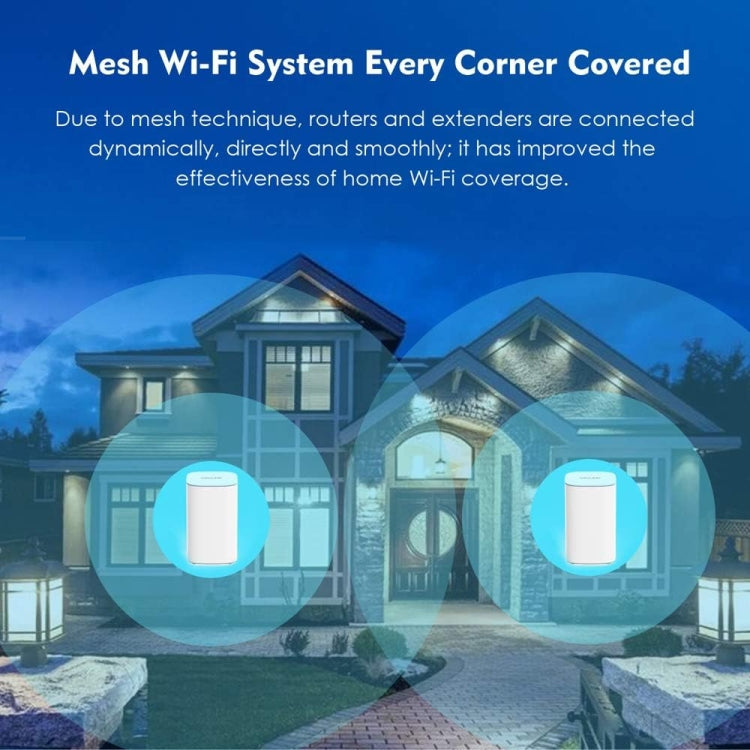 WAVLINK WN551K2 2pcs AC3000 WiFi Wireless Repeater Built-in Antenna Tri-Band Mesh Wireless Router