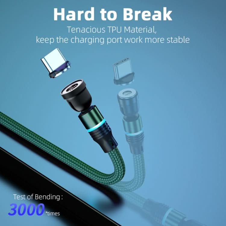 ENKAY 3 in 1 3A USB to Type-C / 8 Pin / Micro USB Magnetic 540 Degrees Rotating Fast Charging Cable