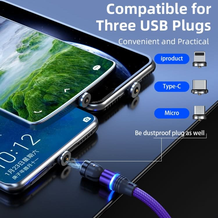 ENKAY 3 in 1 2.4A USB to Type-C / 8 Pin / Micro USB Magnetic 540 Degrees Rotating Charging Cable