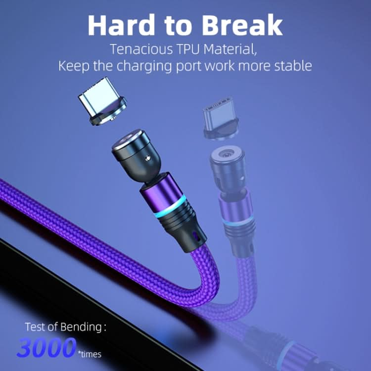 ENKAY 3 in 1 2.4A USB to Type-C / 8 Pin / Micro USB Magnetic 540 Degrees Rotating Charging Cable