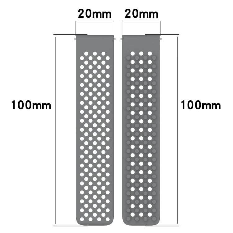 20mm Holes Breathable 3D Dots Silicone Watch Band, Series 1