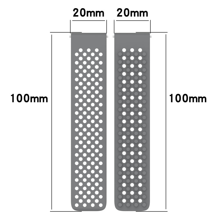 20mm Holes Breathable 3D Dots Silicone Watch Band, Series 1-Reluova