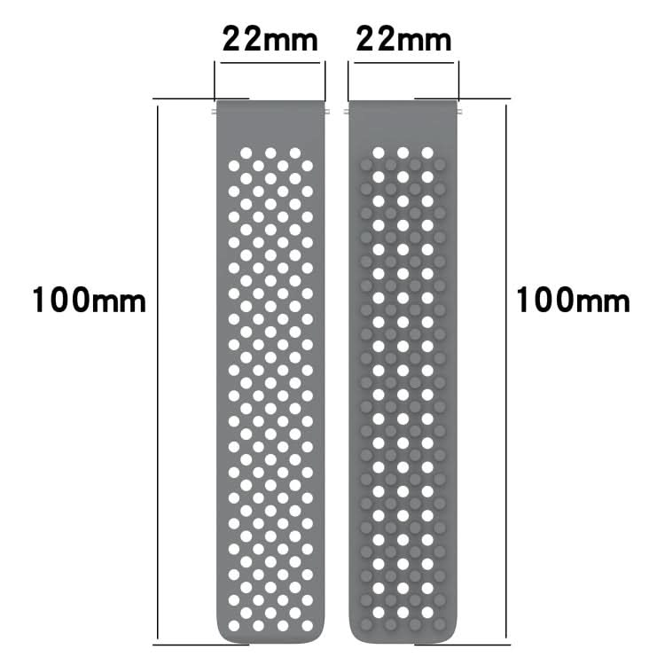 22mm Holes Breathable 3D Dots Silicone Watch Band, Series 4