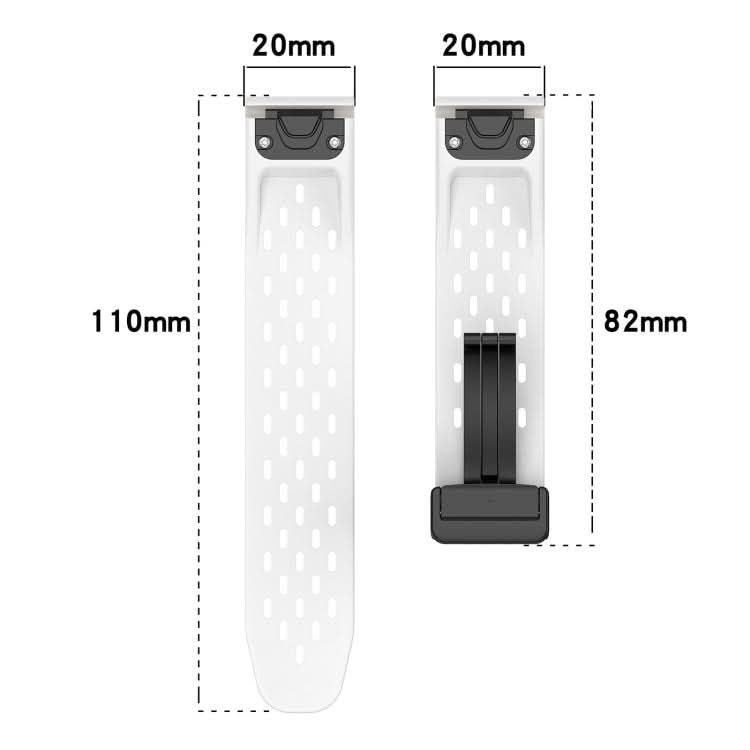 Hole Folding Buckle 20mm Silicone Watch Band, Series 1