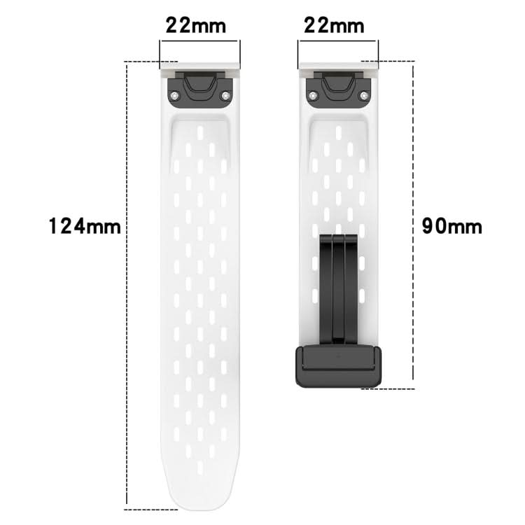 Hole Folding Buckle 22mm Silicone Watch Band, Series 1