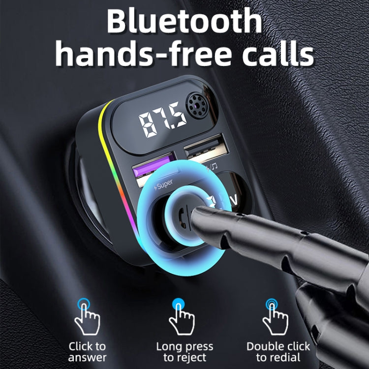 C37 Car QC3.0 20W Fast Charger LED Backlit Atmosphere Light MP3 Player Bluetooth FM Transmitter ÎҵÄÉ̵ê