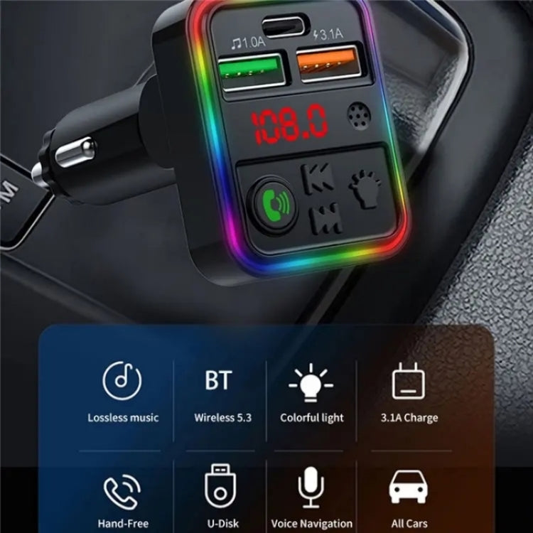 P18 Double USB Cigarette Lighter Bluetooth Car MP3 Music Player Hands-Free Calling Car Audio Device ÎҵÄÉ̵ê