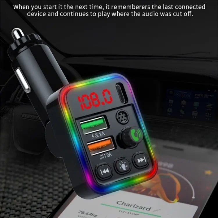 P19 Support U Disk Wireless 7-Colors LED Backlit Car MP3 Hands-Free Bluetooth Calling Car Audio Charger ÎҵÄÉ̵ê