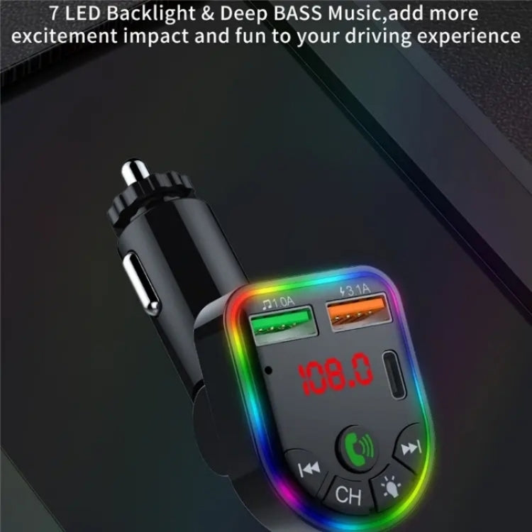 P20 Dual USB Port Car Bluetooth Hands-Free Calling Car MP3 Audio Digital Display USB Car Charger