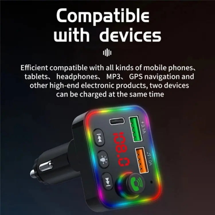 P4 Car FM Transmitter PD Fast Charger Car Charger Support U Disk Bluetooth Hands-free Calling ÎҵÄÉ̵ê