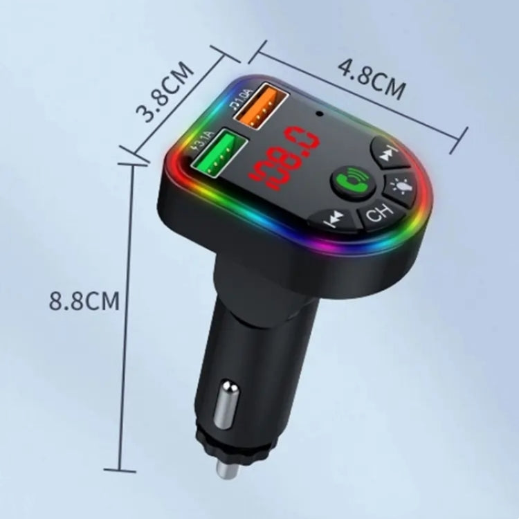 P5 Support U Disk Colorful Ambient Light Car Charger Digital Display Bluetooth Wireless Car MP3 Player ÎҵÄÉ̵ê